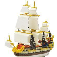 国产帆船积木拼装视频